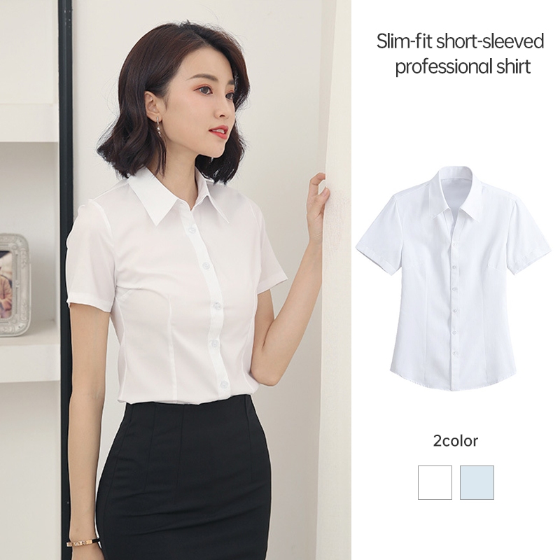 【SY】เสื้อเชิ้ตแขนสั้น ทรงเข้ารูป เนื้อบางเบา ระบายอากาศดี ใส่ทำงานหรือเที่ยวก็ได้ สไตล์เรียบหรู