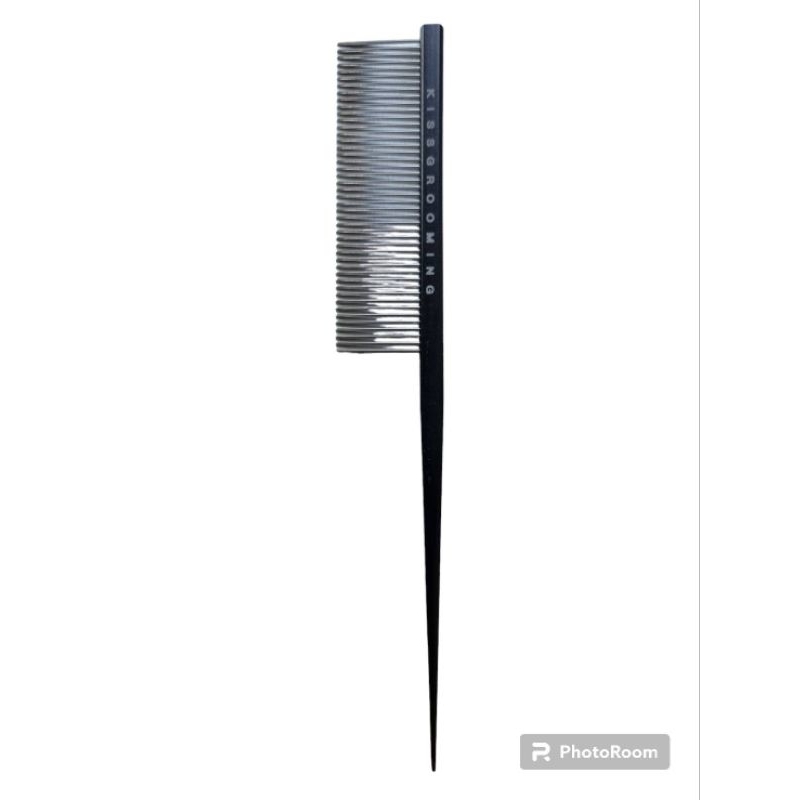 Kiss grooming comfort professional dog grooming tail comb in aluminium alloy handle