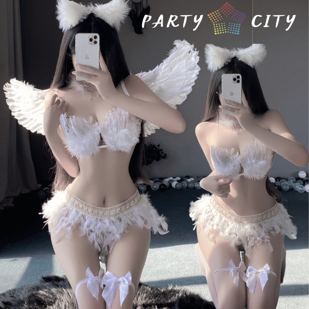 PARTY CITY ชุดคอสเพลย์ ชุดขนนก ชุดนางฟ้า ปลอกคอ จีสตริง