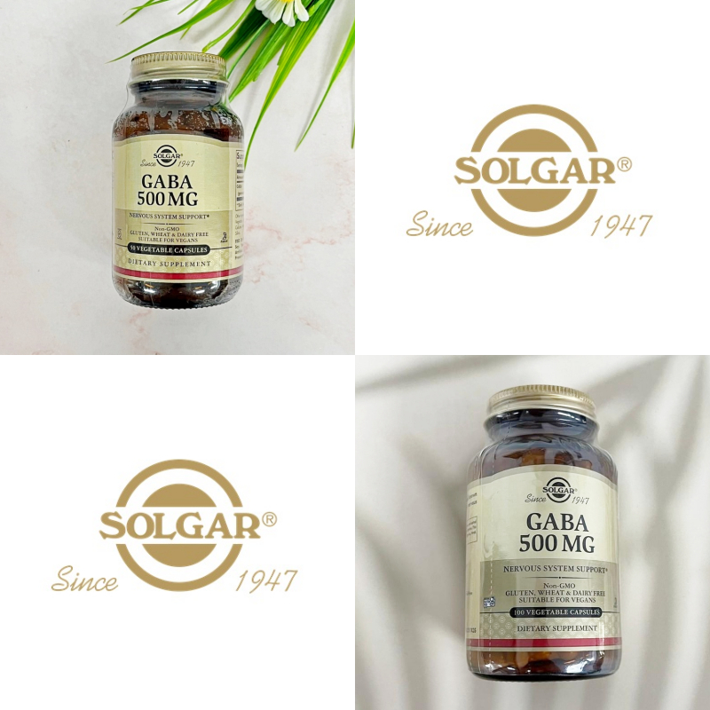 [Solgar®] Gaba 500 mg 50 or 100 Vegetable Capsules กาบา