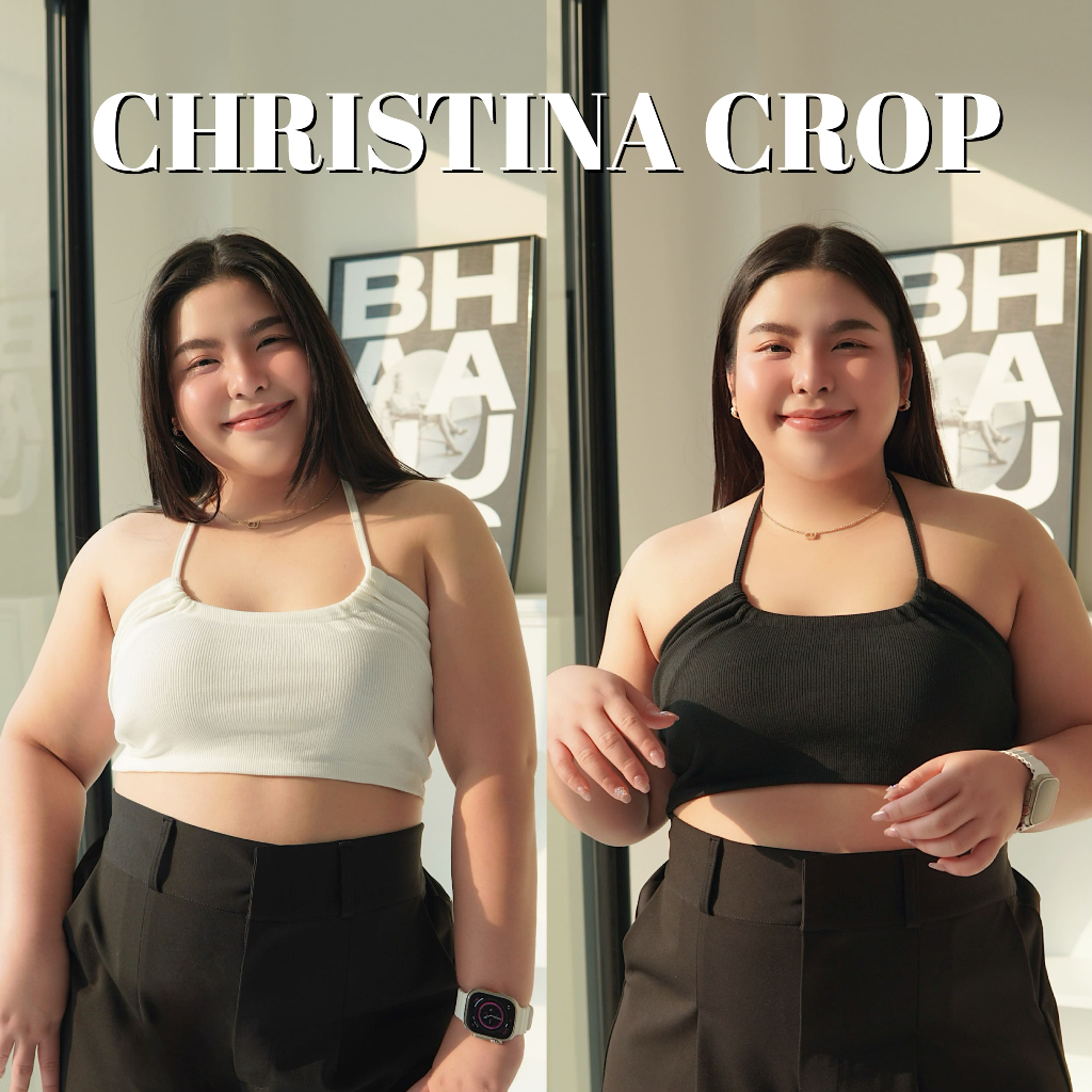 (A03) Christina Crop สายเดี่ยวดูเเพงไฮโซ