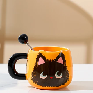 เซตแก้วกาแฟ ของขวัญลายแมวส้มสวยน่ารัก ราคาถูก ชาวออฟฟิศต้องมี ของชำร่วย