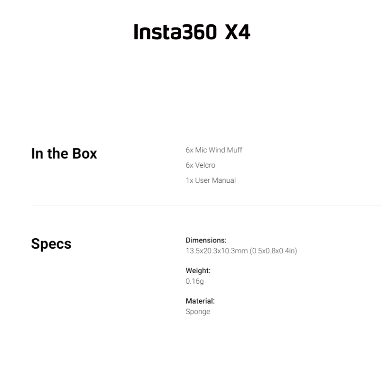 Insta360 X4 Mic Wind Muff รับประกัน 1 ปี