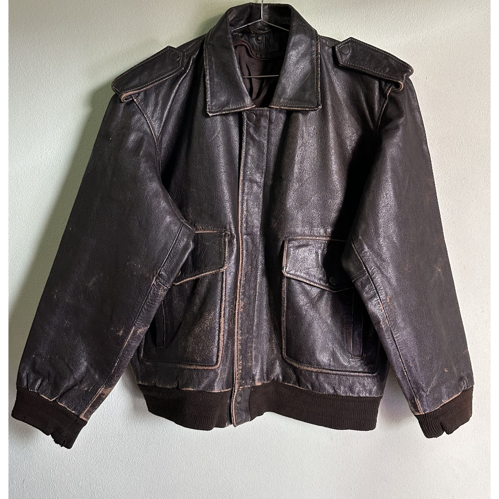 Vintage Genuine Leather  Flight Brown Jacket