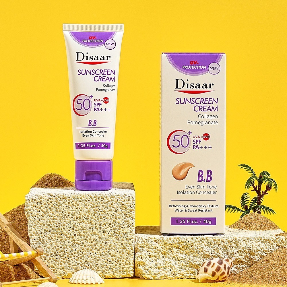 Disaar  ครีมกันแดดเนื้อBB ไม่เหนอะหนะ ซึมไว SPF50+PA+++ ยังช่วยทำให้หน้าออนกว่าไว 40g