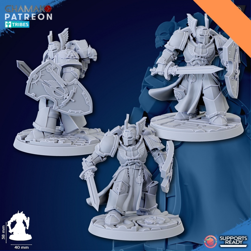 Vengeful Swords - Vengeful Angels - Humanoid Human / 32mm scale 3D printed miniature GHM