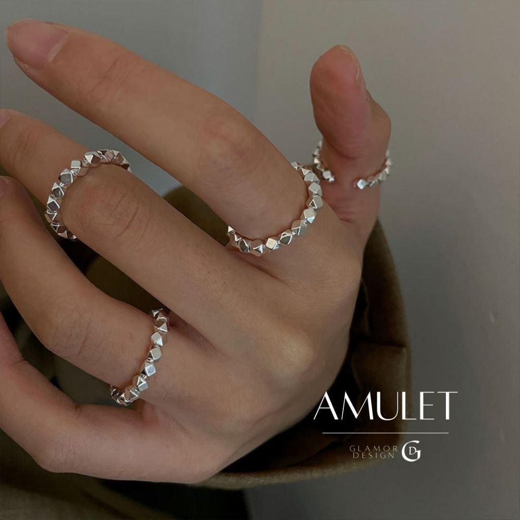 GLAMOR✨【Amulet】 แหวนเงินแท้ 925 แหวนเรียบหรู ดีไซน์ลึกลับ ของขวัญมอบให้คนพิเศษ แหวนมงคล แหวนนำโชค ราคา ถูกที่สุด ดีลบีเคเค แกลเลอรีภาพที่ 6