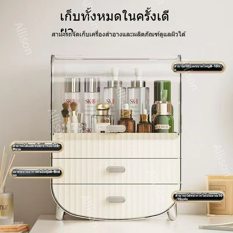 กล่องเก็บอายแชโดว์กล่องเครื่องสำอางลิ้นชักชั้นวางเครื่องสำอางอะคริลิคใสกล่องเครื่องสำอางเดสก์ท็อป - รูปที่ 2