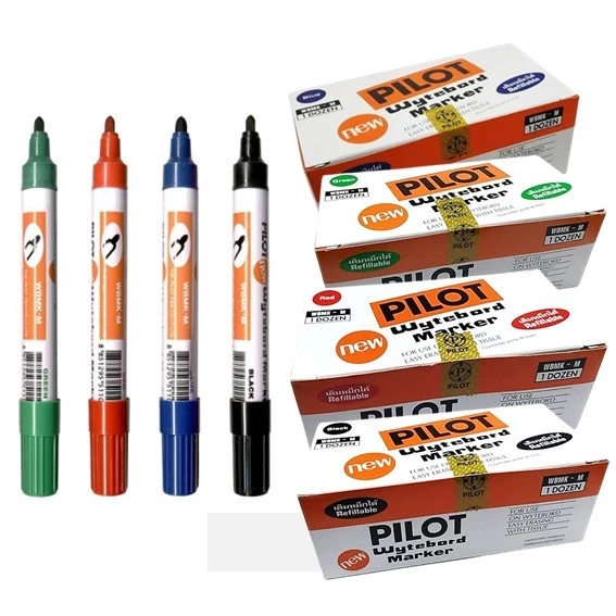 ปากกาไวท์บอร์ด ไพล็อต ปากแหลม ขนาดหัวปากกา 2 มม.(ราคา 12 ด้าม)