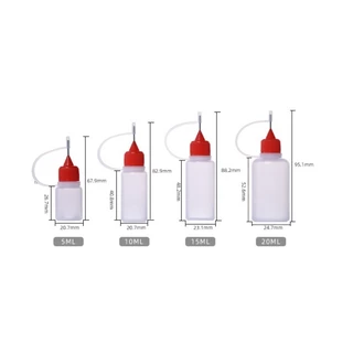 20ml สีขาวขุ่น ขวดหยด หัวเข็ม สำหรับใส่ของเหลว น้ำยา น้ำมัน