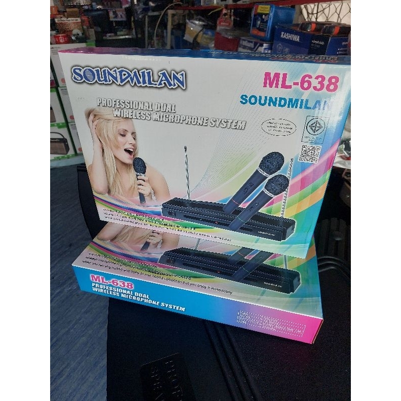 ส่งฟรี SOUNDMILAN  ไมค์ลอยคู่ ไมค์โครโฟนไร้สาย wireless microphone ML-638