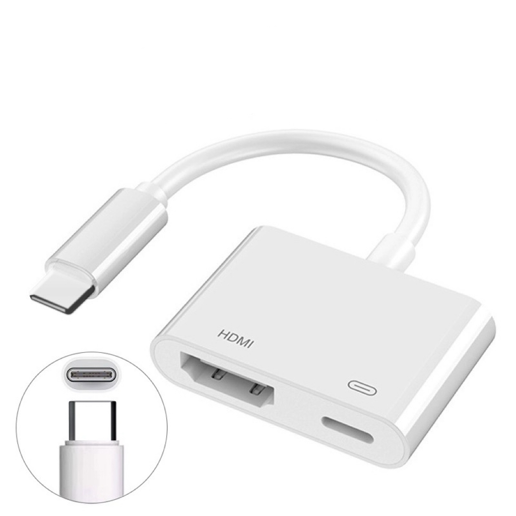 TYPE C 1080P Lightning To HDMI Adaptor ios Digital AV Adaptor พร้อมพอร์ตชาร์จ สำหรับ iOS tablet สำหร