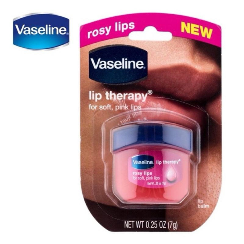 (งานจีนคะ)Vaseline Lip Therapy Rosy Lips - ลิปบาล์มสูตรกุหลาบและน้ำมันสกัดจากอัลมอนต์ (7 กรัม)