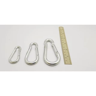 ตะขอสับโซ่เหล็กชุบซิงค์ สแน็ปลิงค์ คาราบิเนอร์ สแนปลิงค์ Carabiner ตะขอห่วงตัวD ตะขอแขวน สแนปฮุค Snap Hook L148