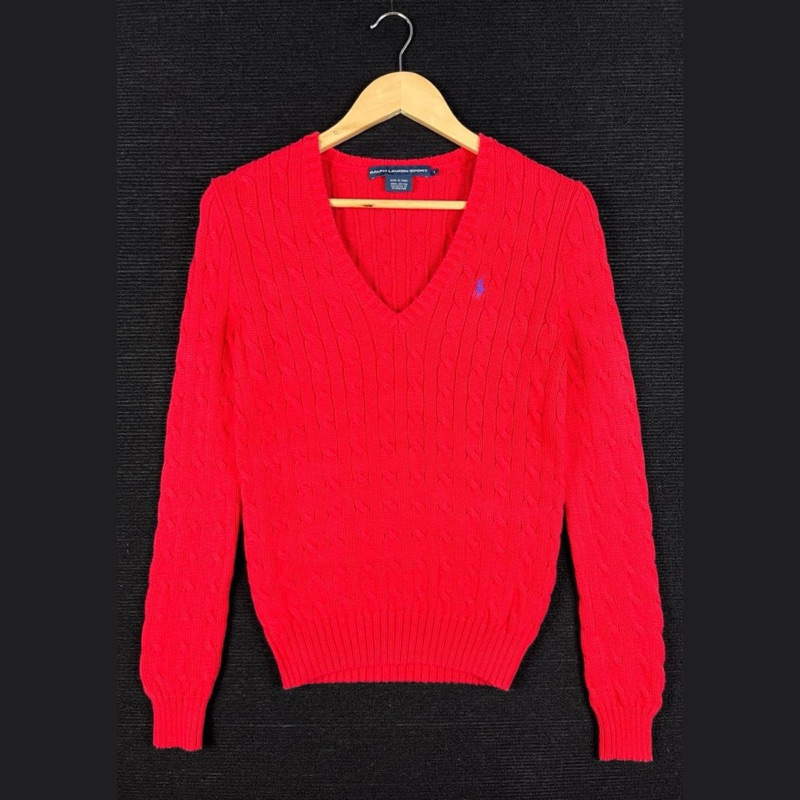 เสื้อ Polo Ralph Lauren sweater cable knit มือสองของแท้❤️💜