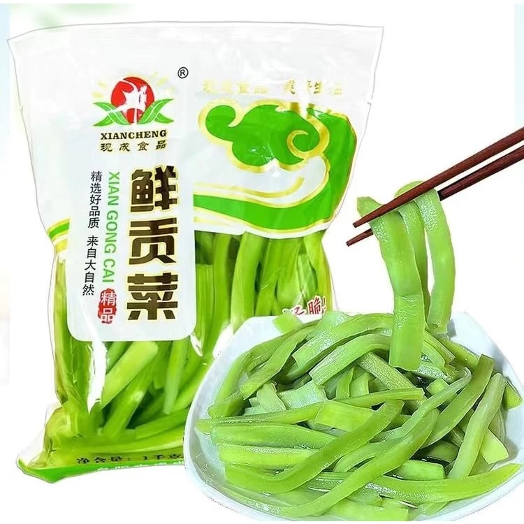 พร้อมส่ง ก๊งฉ่าย งูเขียว ผักส่วยสดหม้อไฟ เคี้ยวกรอบๆ ผักหม้อไฟ ผักมอส 1kg 鲜贡菜
