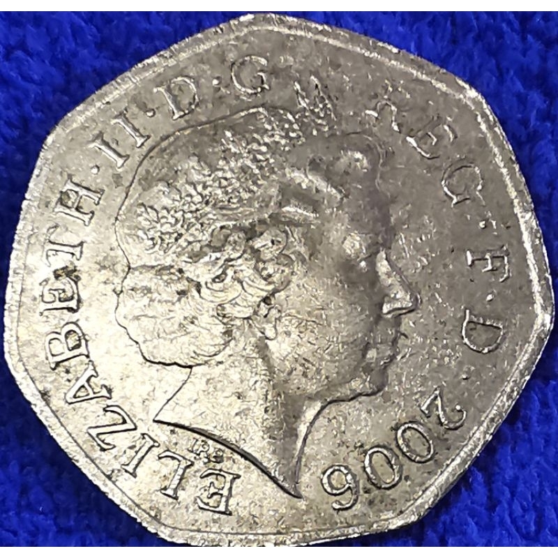 เหรียญ​ อังกฤษ​ UK, 50 Pence​, ใช้แล้ว, #​0986T