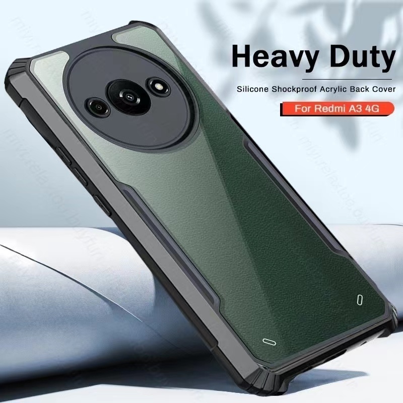 Case Redmi A3 HHL เคสใสขอบสี ใช้สำหรับ Xiaomi Redmi A3 เคสกันกระแทก หลังใส เสี่ยวมี่ เรดมี่A3 2024