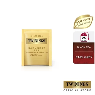 ทไวนิงส์ ชา สีทองอ่อน รสเอิร์ล เกรย์ ชนิดซอง 2 กรัม แพ็ค 25 ซอง Twinings Earl Grey Tea 2 g. Pack 25 Tea Bags ชา