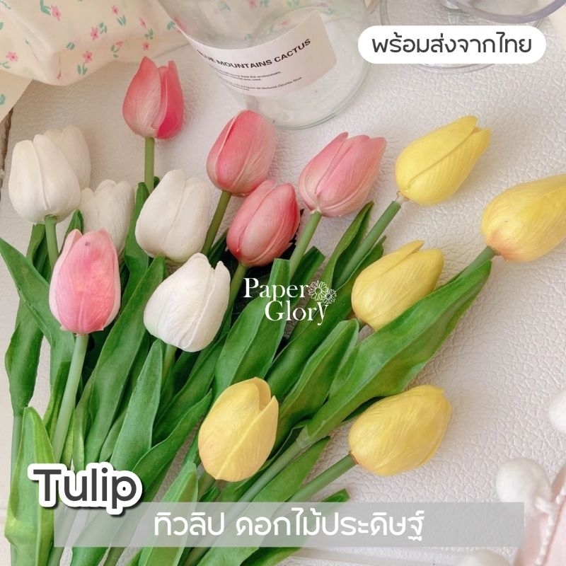 Tulip ดอกทิวลิปประดิษฐ์ ดอกทิวลิปปลอม สำหรับตกแต่ง พร้อมส่งจากไทย