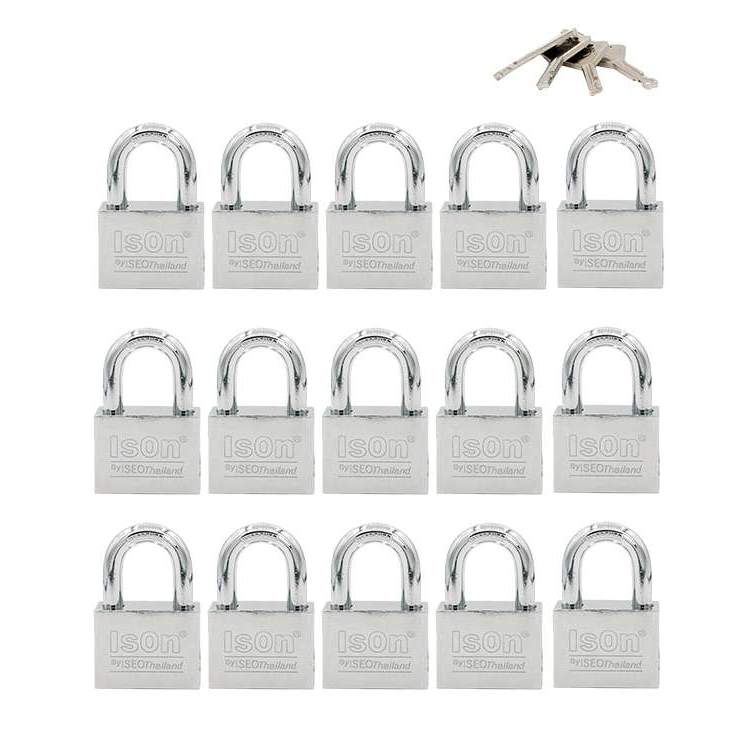 ISON ISEO กุญแจชุด master key alike 40มม.15 ชุด กุญแจ 4ดอก สลักชื่อฟรี มีขายที่นี่ที่เดียว แถมถุงผ้า