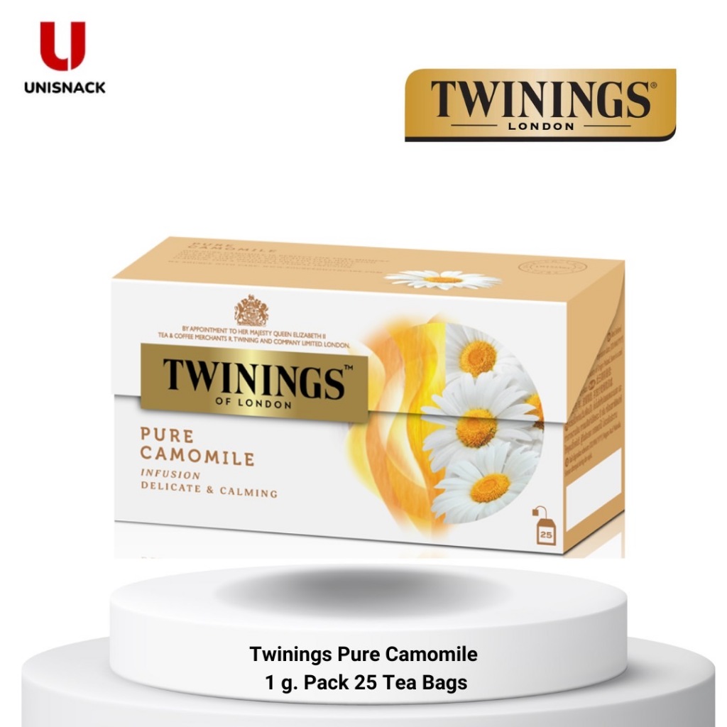ทไวนิงส์ เครื่องดื่ม เพียว คาโมมายล์ ชนิดซอง 1 กรัม แพ็ค 25 ซอง **กล่องขาว**Twinings Pure Camomile 1 g. Pack 25 Tea Bags