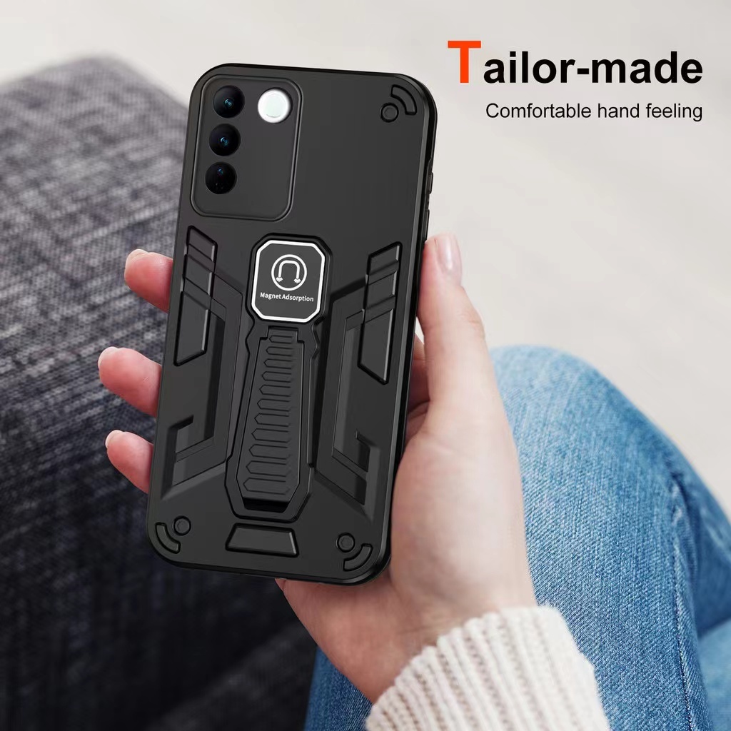 เคสขาตั้ง For Vivo Y100 V30 V30pro V27 V27pro Y22 Y22S Y35 Y21 Y21T T1X Y33S Y33T V25 Y02S V23 V21กันกระแทก