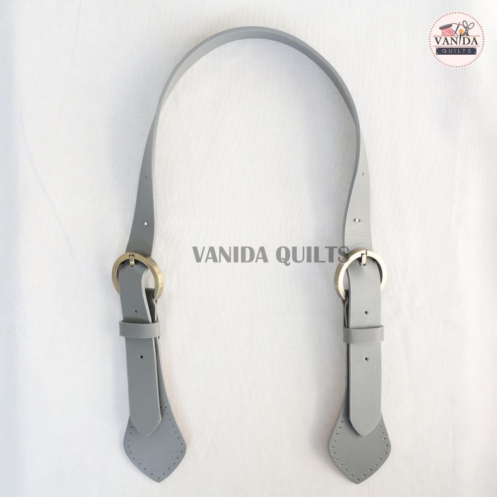 สายกระเป๋าหนังวัวแท้เดี่ยวปลายคาดเข็มขัด ปรับสั้น-ยาวได้ 60 - 80 cm สำหรับกระเป๋าสะพาย เจาะรูเย็บ ผลิตโรงงานไทย (L 038)