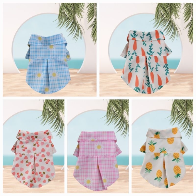 (B07)เสื้อสงกรานต์สุนัข - แมว (*พร้อมส่งจากไทย!!*) ธีมSummer เสื้อเชิ๊ตสัตว์เลี้ยง สีสันสดใส สินค้าสวยตรงปก