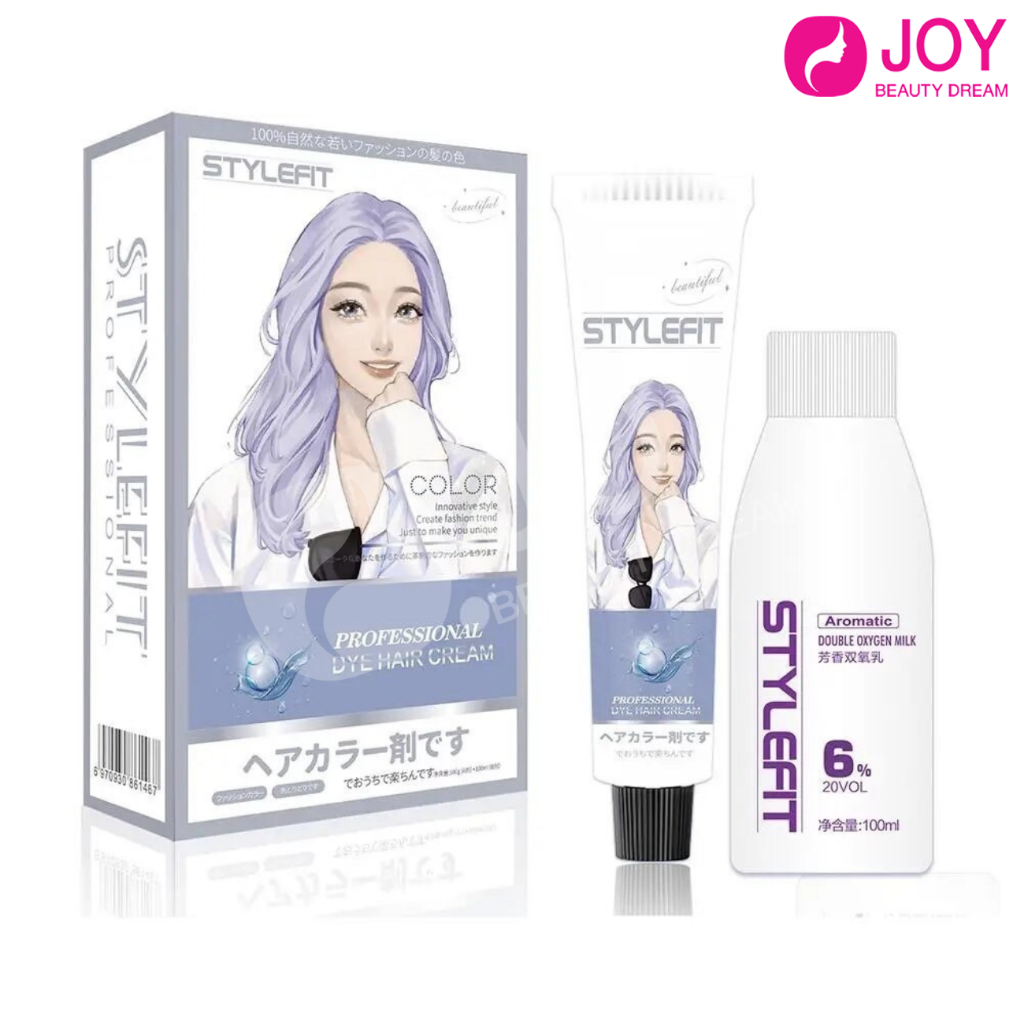 (พร้อมส่ง) ยาย้อมผม STYLE FITเปลี่ยนสีผม ไม่ทำร้ายคุณภาพผม อุปกรณ์ครบในกล่อง มีหลายสี