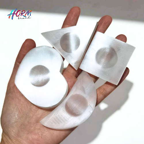 (แท่นชาร์จหิน) Selenite เซเลไนต์ แท้100% หินขัดเงา ทรงต่างๆ