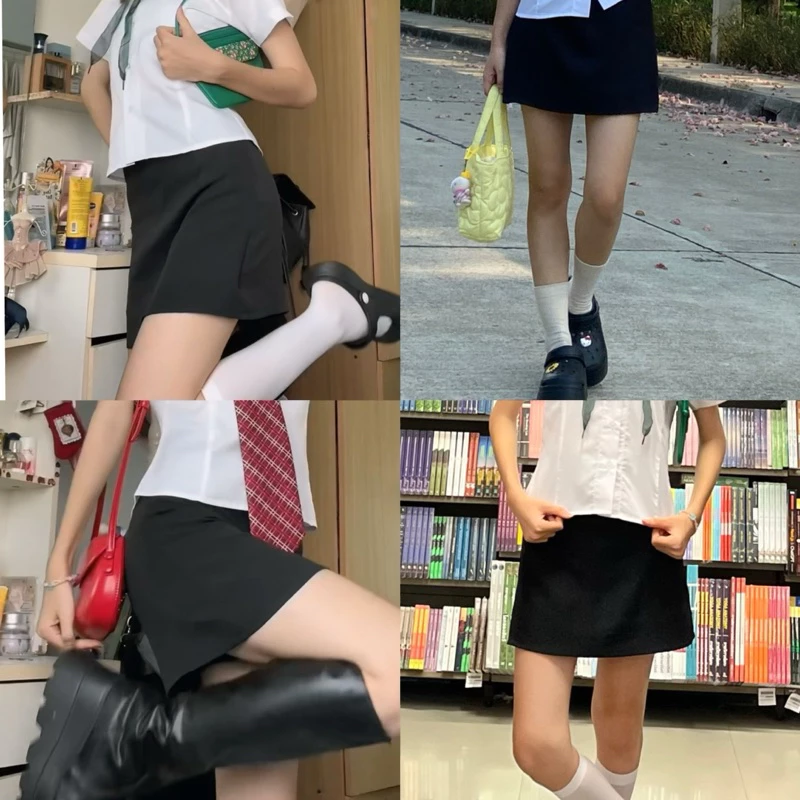 กระโปรงทรงเอมีกางเกงซับ(แบบบาน)ไม่ผ่า 📍🔍 ใส่แบบสบายไม่ต้องกลัวโป๊ะ!!!