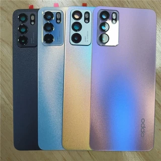 ฝาครอบแบตเตอรี่กระจก ด้านหลัง พร้อมเลนส์กล้อง แบบเปลี่ยน สําหรับ OPPO Reno 6 5G