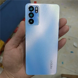 ฝาครอบแบตเตอรี่กระจก ด้านหลัง พร้อมเลนส์กล้อง แบบเปลี่ยน สําหรับ OPPO Reno 6 5G