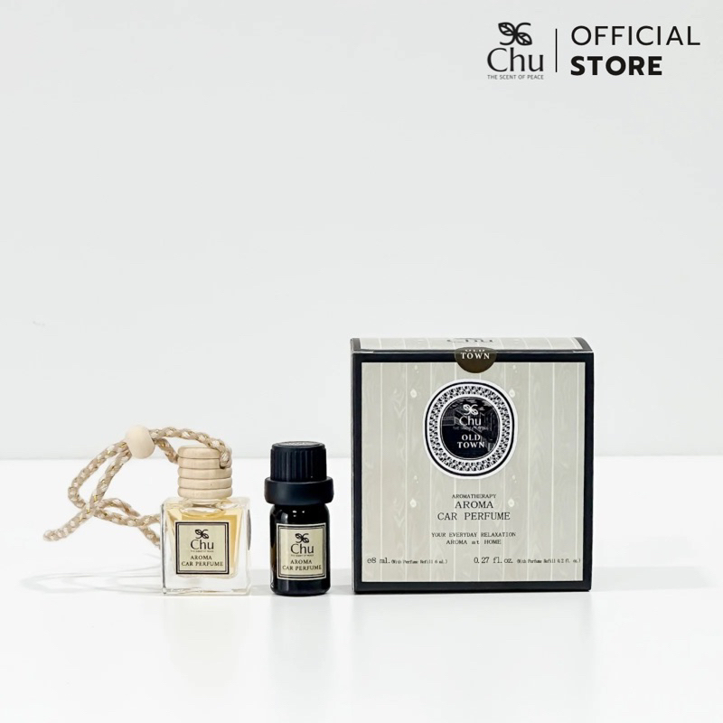 Chu Old Town Aroma Car Perfume 10 ml. with refilled 6 ml. น้ำหอมปรับอากาศในรถ กลิ่นโอลด์ ทาวน์