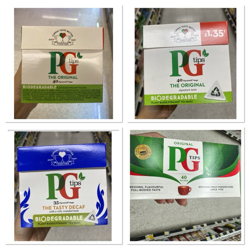 Tea Bags The Tasty Decaf ( PG Tip ) 101 G. / Original Tips ชาดำใบ อบแห้ง / PG Tips Tea ชาใบ ชาใบอบแห้ง
