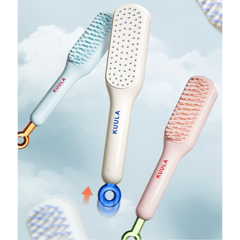 พร้อมส่งในไทย🇹🇭 หวี KUULA ยืดหดได้ ทำความสะอาดง่าย พกพาสะดวก แปรงนิ่มไม่เจ็บหนังหัว แถมนวดไปในตัว