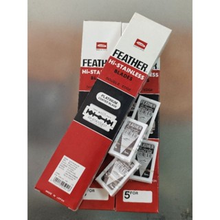 FEATHER ใบมีดโกนขนนก 2 คม แพ็ค 100 ใบ ของแท้นำเข้าจากญี่ปุ่น