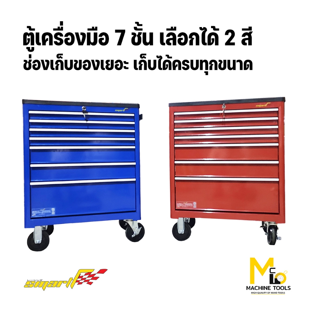 ตู้เครื่องมือ7ชั้น สีแดง สีน้ำเงิน SMART Cabinet 7drawers red blu รุ่น CBN3007