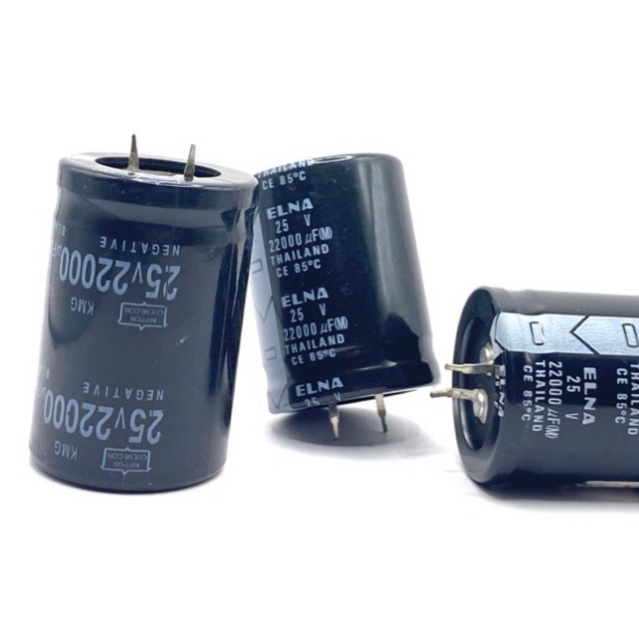 22000uf 25V  ตัวเก็บประจุอลูมิเนียม อิเล็กโทรไลท์ ตัวเก็บประจุไฟฟ้า คาปาซิสเตอร์ ขาเขี้ยว ของใหม่ ประจุเต็ม