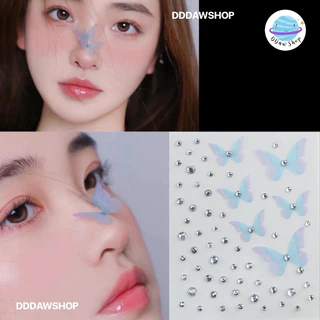 Stiker Face เพชรติดหน้า ผีเสื้อติดหน้า สติ๊กเกอร์สำหรับติดหน้า แต่งหน้านางเงือก