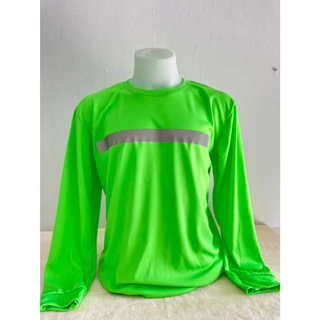 เสื้อยืดแขนยาวเพิ่มความปลอดภัยติดแถบสะท้อนแสง 2 ฝั่ง หน้า/หลัง พร้อมส่ง 12สี แขนยาวปลายแขนจ้ัม