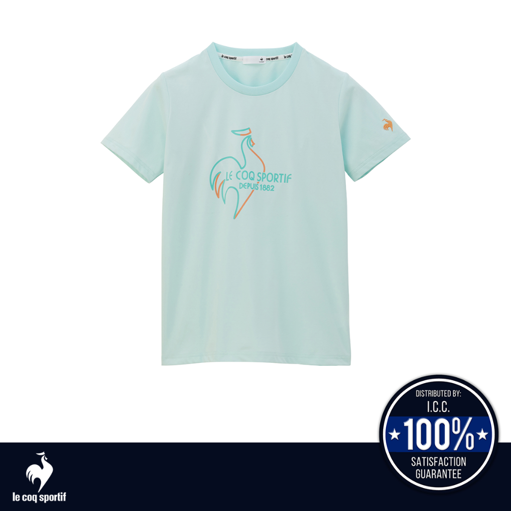 le coq sportif เสื้อเทรนนิ่ง ออกกำลังกาย ผู้หญิง สีเขียว (T-shirt, เสื้อยืด, เสื้อออกกำลังกาย,lecoq)