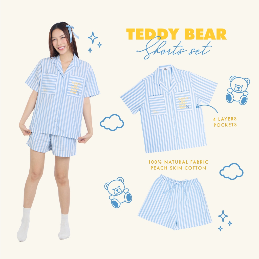 ชุดนอน Sleep is - Teddy Bear Shorts set