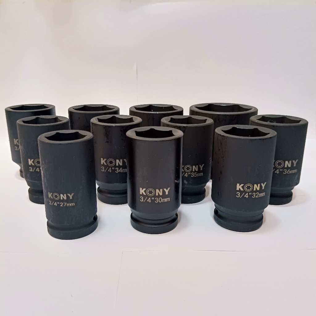KONY ลูกบล็อกยาว 3/4"(6หุน) บล็อกลม(IMPACT SOCKET) เบอร์ 27 30 32 33 34 35 36 38 41 46 55  มม.