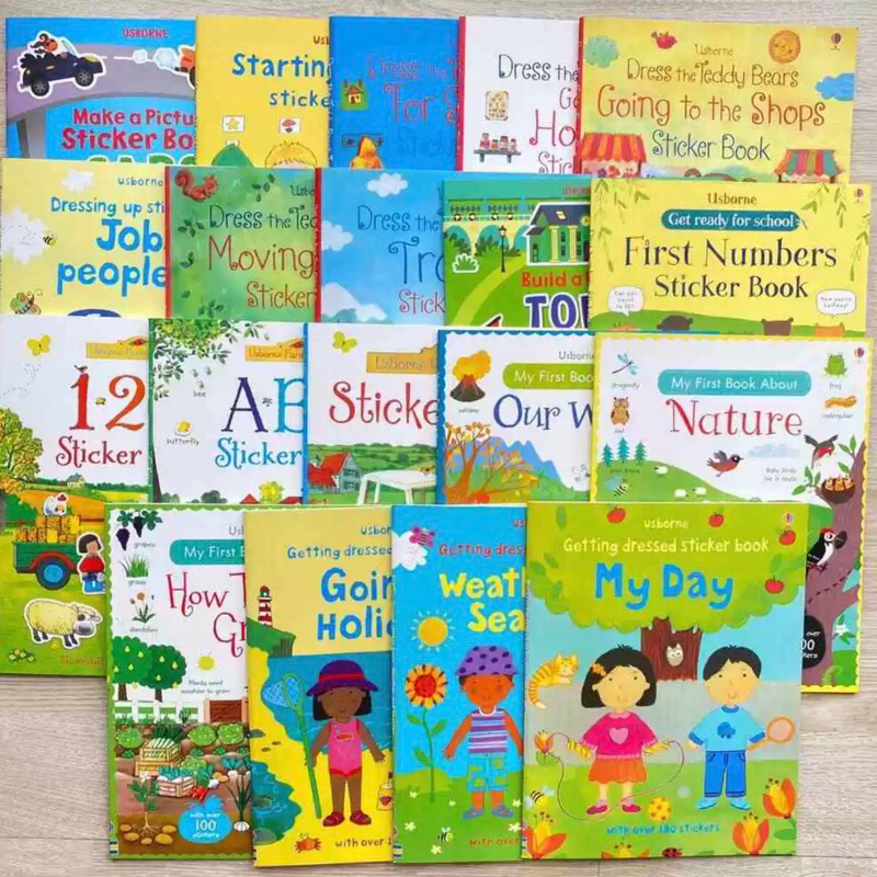 พร้อมส่ง Usborne Sticker English Book  สมุดภาพสติ๊กเกอร์ หนังสือสติกเกอร์ติดสนุก สมุดสติกเกอร์ภาษาอังกฤษ