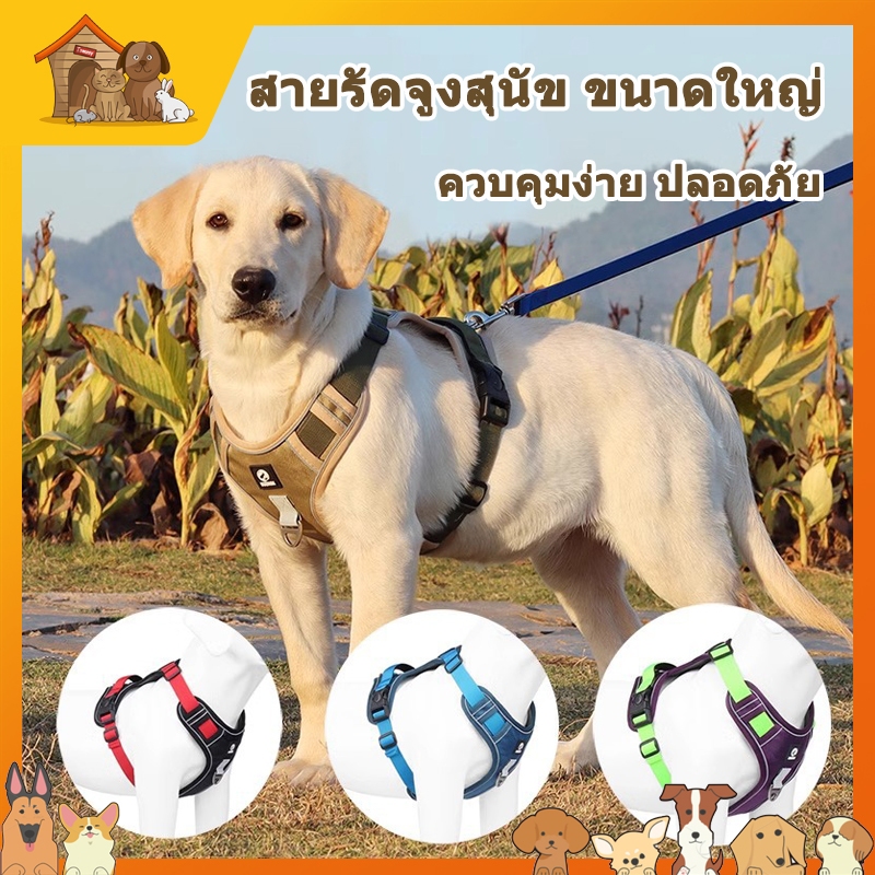 สายรัดจูงสุนัข ขนาดใหญ่ นุ่ม ปรับได้ ควบคุมง่าย ปลอดภัย ไม่ดึง อุปกรณ์เสริมสําหรับสุนัข