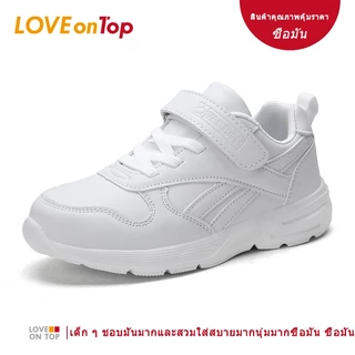 รองเท้าวิ่งสีขาวสำหรับเด็กที่สะดวกสบาย/รองเท้าเด็กผู้ชาย/รองเท้าผ้าใบตาข่ายระบายอากาศของนักเรียน