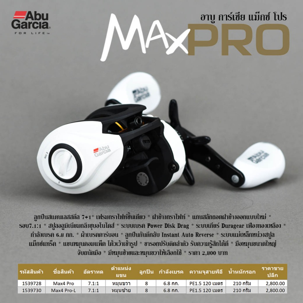 รอกหยดน้ำ อาบู การ์เซีย แม็กซ์ 4 โปร Abu Garcia Max 4 Pro