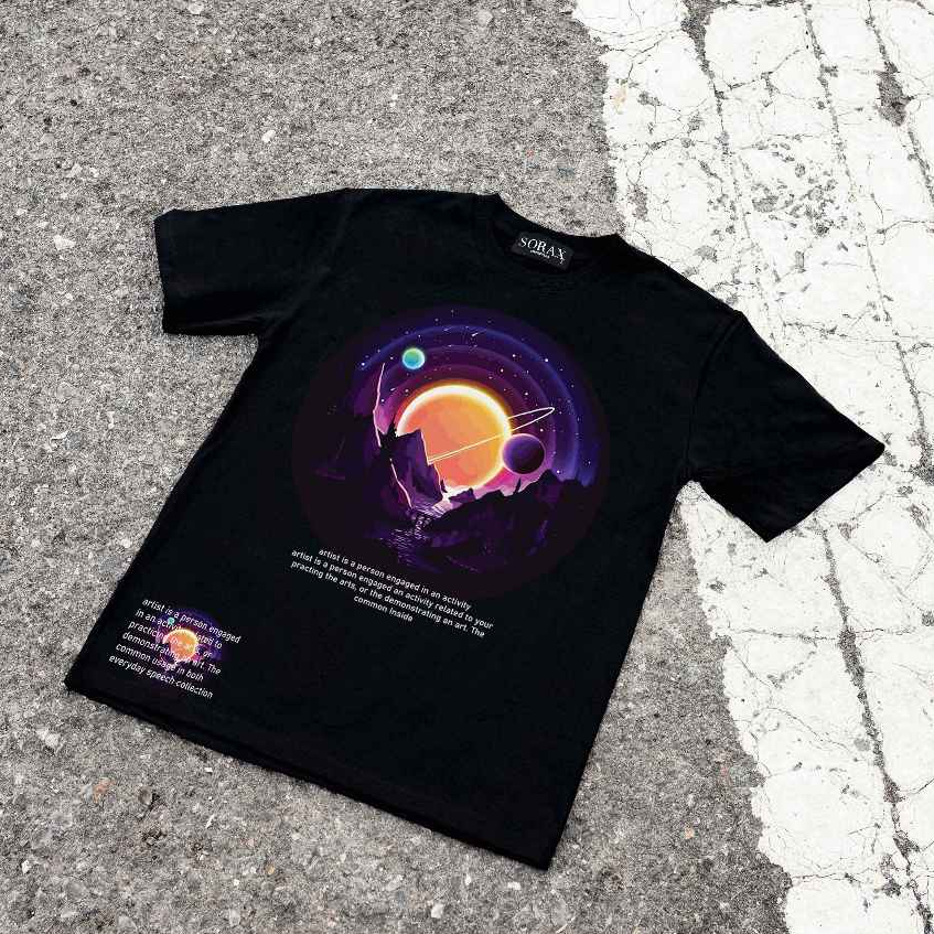 (พร้อมส่ง)เสื้อยืด Cosmic Vista ผ้า Cotton เกรดส่งออก S-086